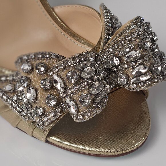 Betsey Johnson SB-LNDN GOLD Formal Heel Silver Rhinestones Princess Core - Picture 6 of 15